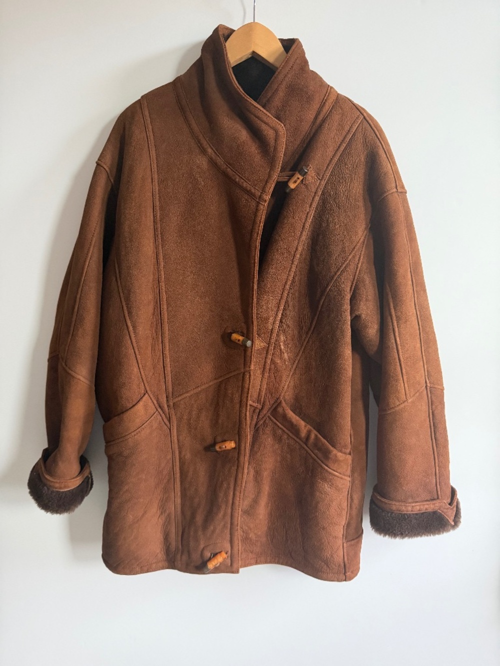Perfect Fall Vtg Suede Shearling Coat- Size 38/US 6, Isabel Marant-like style